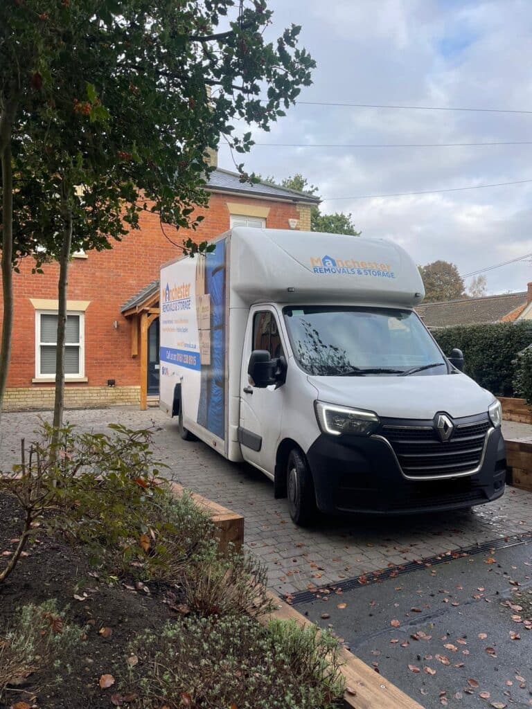 Removals Van Outside House in South Manchester - Manchester Removals & Storage