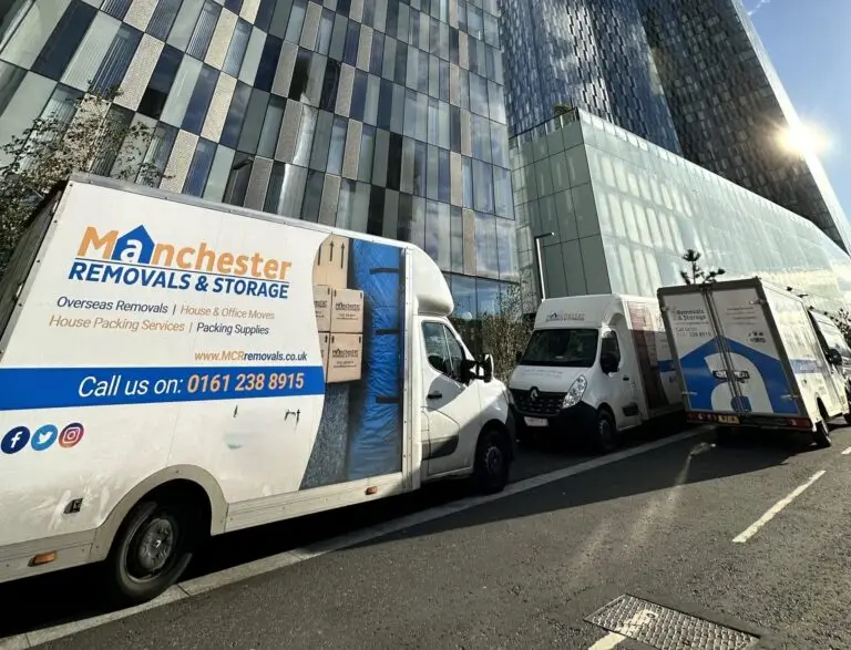 Removals Vans Outside Deansgate Towers | Removals Vans Outside Deansgate Towers | Manchester Removals & Storage